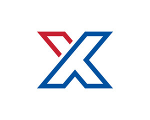 T and X letter incorporating in line vector logo