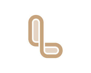 L Letter in line vector logo
