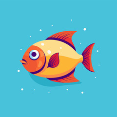 Vector logo cute fish, fish icon, fish head, fish sticker