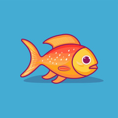 Vector logo cute fish, fish icon, fish head, fish sticker