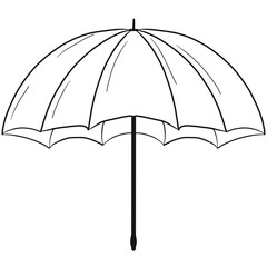 black umbrella isolated on white