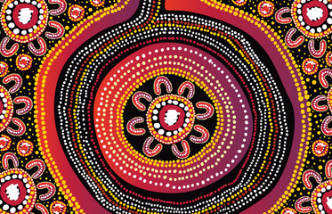 Vector painting with Aboriginal dot art