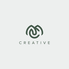 Modern minimal letter MC CM logo design template - vector - obrazy, fototapety, plakaty