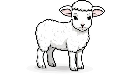 Simple coloring pages for children, sheep