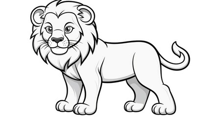 Obraz premium Simple coloring pages for children, lion