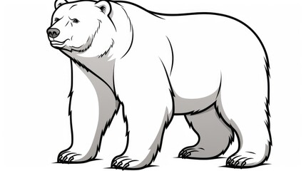 Obraz premium Simple coloring pages for children, bear