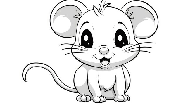 Simple coloring pages for children, mouse