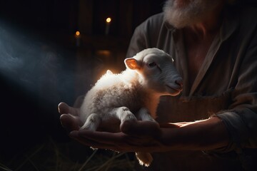 Jesus lamb god surrendered. Generate Ai