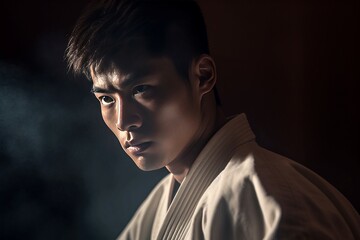 Obraz premium Asian man judo. Generate Ai