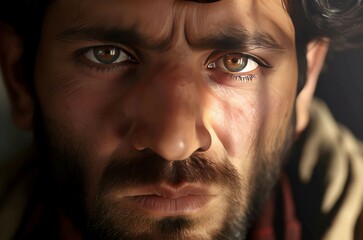 Afghanistan male face. Generate Ai