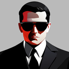 Man in sunglasses, agent, Generative AI.