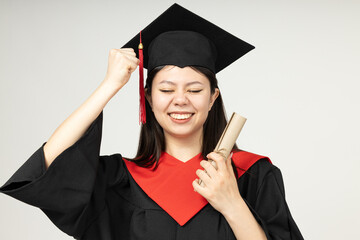 A beautiful girl of Asian origin - a student, graduation