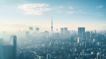 Abwaschbare Fototapete Tokio 東京の朝イメージ01