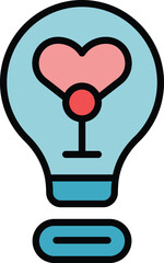 Mental bulb idea icon outline vector. Brain emotion. Mind training eq color flat