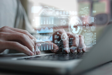 DevOps concept, software development, IT operations, agile programming, Concept with dev ops icon...