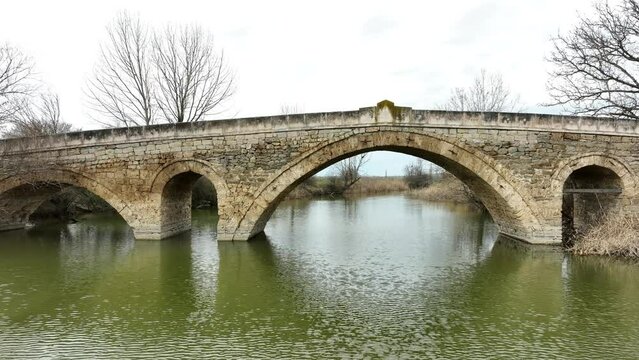 Old stone middle age bridge in Bulgaria. Old Roman bridge