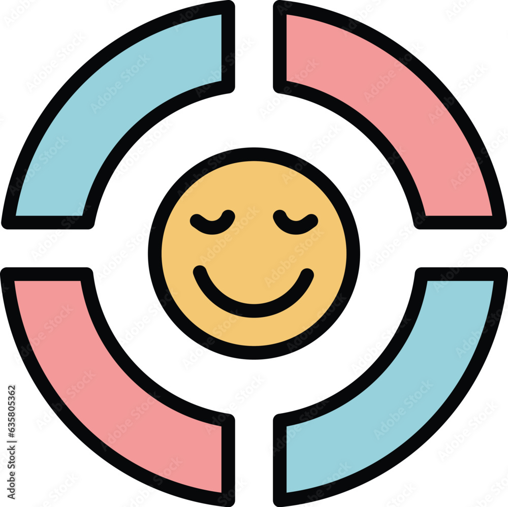 Poster healthy emotion icon outline vector. mental brain. mind training color flat - Posters