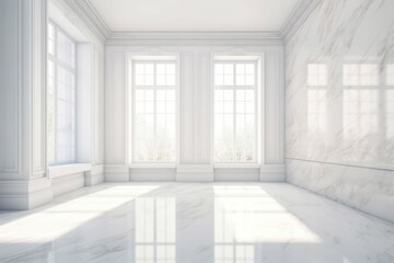 Marble white room. Generate Ai