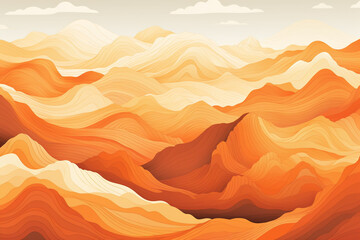 Background Pattern of a mountains drawing with orange nuances