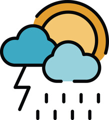 Emotion icon outline vector. Mental health. Mind training color flat