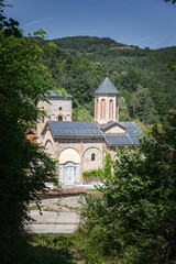 Fototapeta na wymiar Raca Monastery is a Serbian Orthodox monastery near Bajina Basta, Serbia