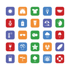 summer related icon set