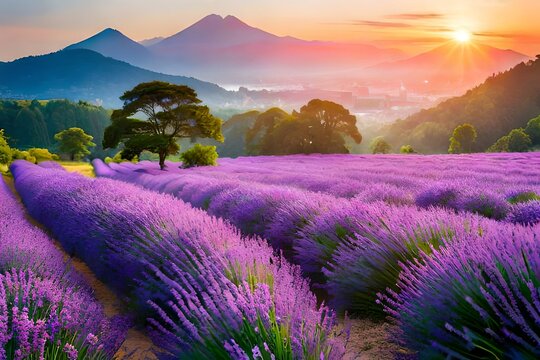 lavender field in region 
