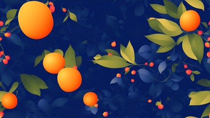 Oranges with navy blue background