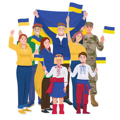 National Day, Ukrainians celebrating Independence Day