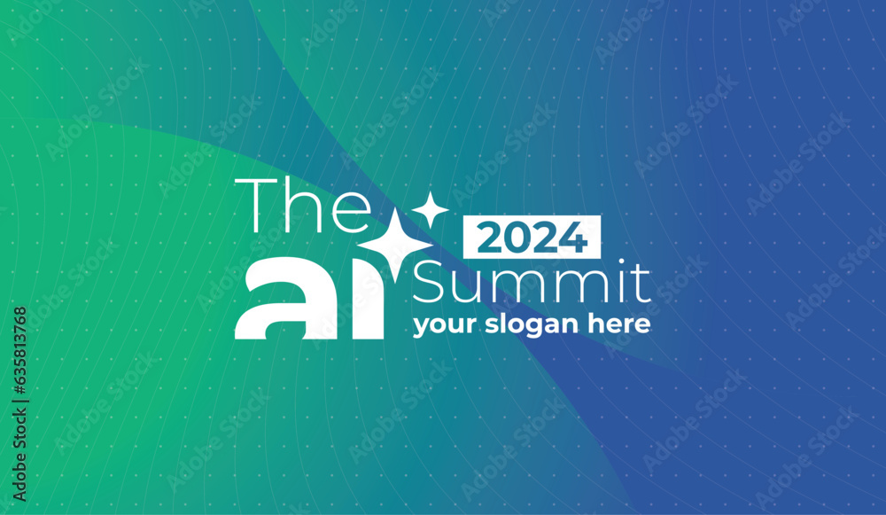 Fototapete logotype abstract graphic EPS vector design of annual event summit and title made for Technology and AI theme - annual convention for Artificial Intelligence