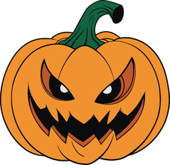 Scary halloween pumpkin,Cartoon Halloween pumpkins, Vector illustration, SVG