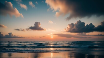 Fototapeta premium Abstract Minimalism in a Sunset Seascape ai generated