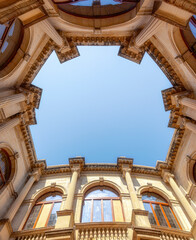 The indoor patio of the Loggia of Heraklion, Crete, Greece. It's a venetian building of Palladian...