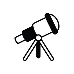 telescope icon vector stock illustration.