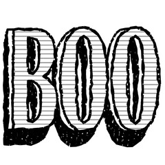 Halloween cartoon symbols hand drawns black and white icon character. Vector illustration. Isolated on transparent background.