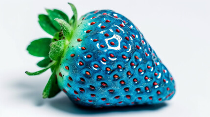 Delicious Blue Strawberry with Red Seeds AI Generative