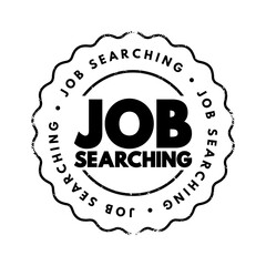 Job Searching text stamp, concept background