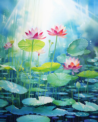 water color Lillies