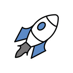 rocket flying icon vector stock illustration.