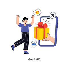 Get A Gift  Flat Style Design Vector illustration. Stock illustration