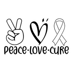 Peace Love Cure Svg