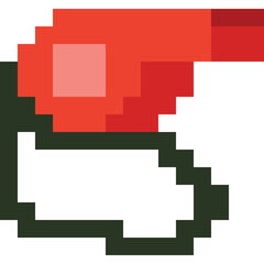 Pixel art red whistle icon 