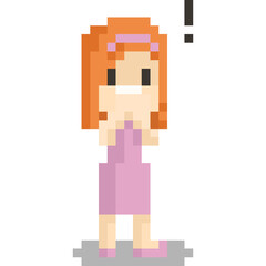 Pixel art shocking woman character 2