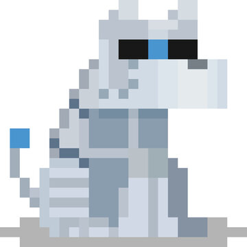 Pixel art robot dog character