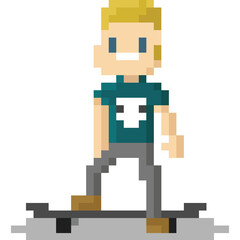 Fototapeta premium Pixel art teen character
