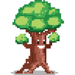Pixel art tree monster character 