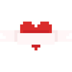 Pixel art valentine heart icon 16