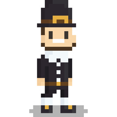 Fototapeta premium Pixel art vintage soldier character 