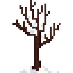 Fototapeta premium Pixel art winter tree 6