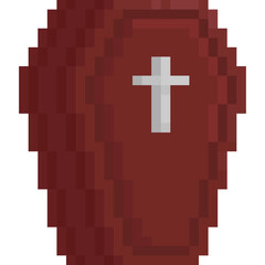 Pixel art wood coffin